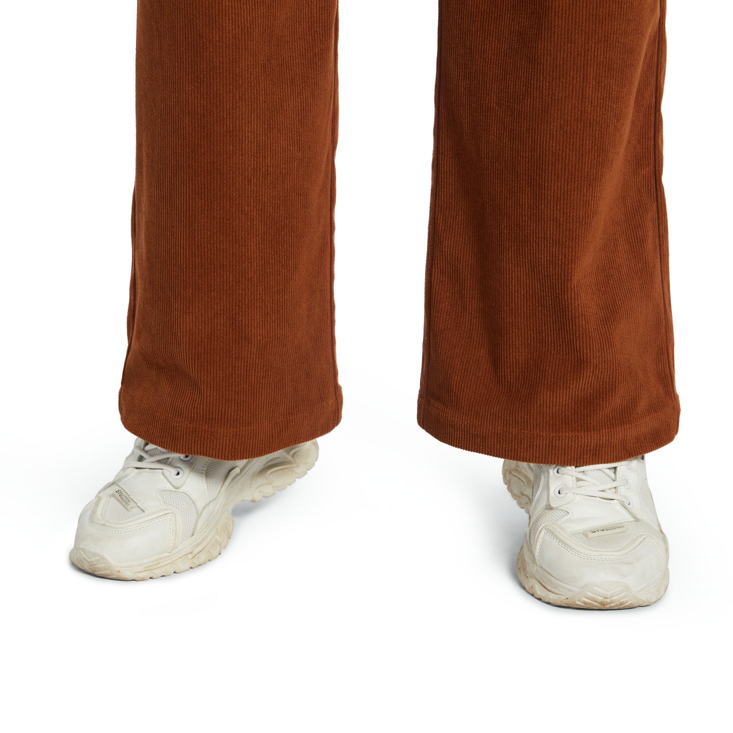 Office Pants Elastic High Waist Women's Corduroy Pants with Pockets