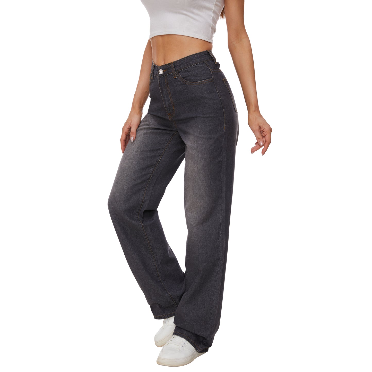 Women's High Waisted Jeans Classic Jeans Baggy Lightweight Denim Pants