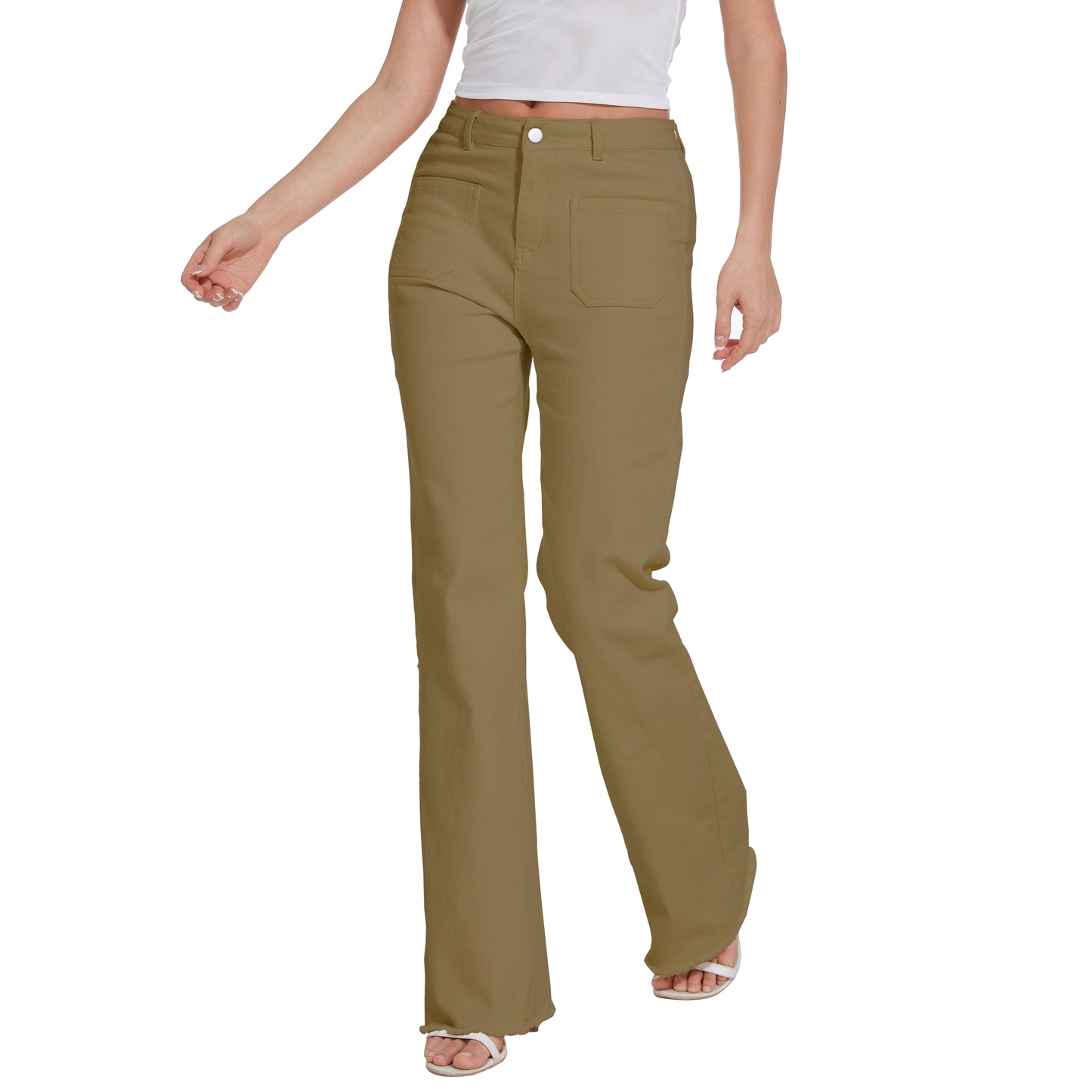 Women Long Baggy Jeans Stretchy Long Flowy Skinny Denim Pants with Pockets