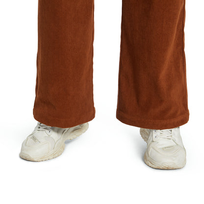 Office Pants Elastic High Waist Women's Corduroy Pants with Pockets