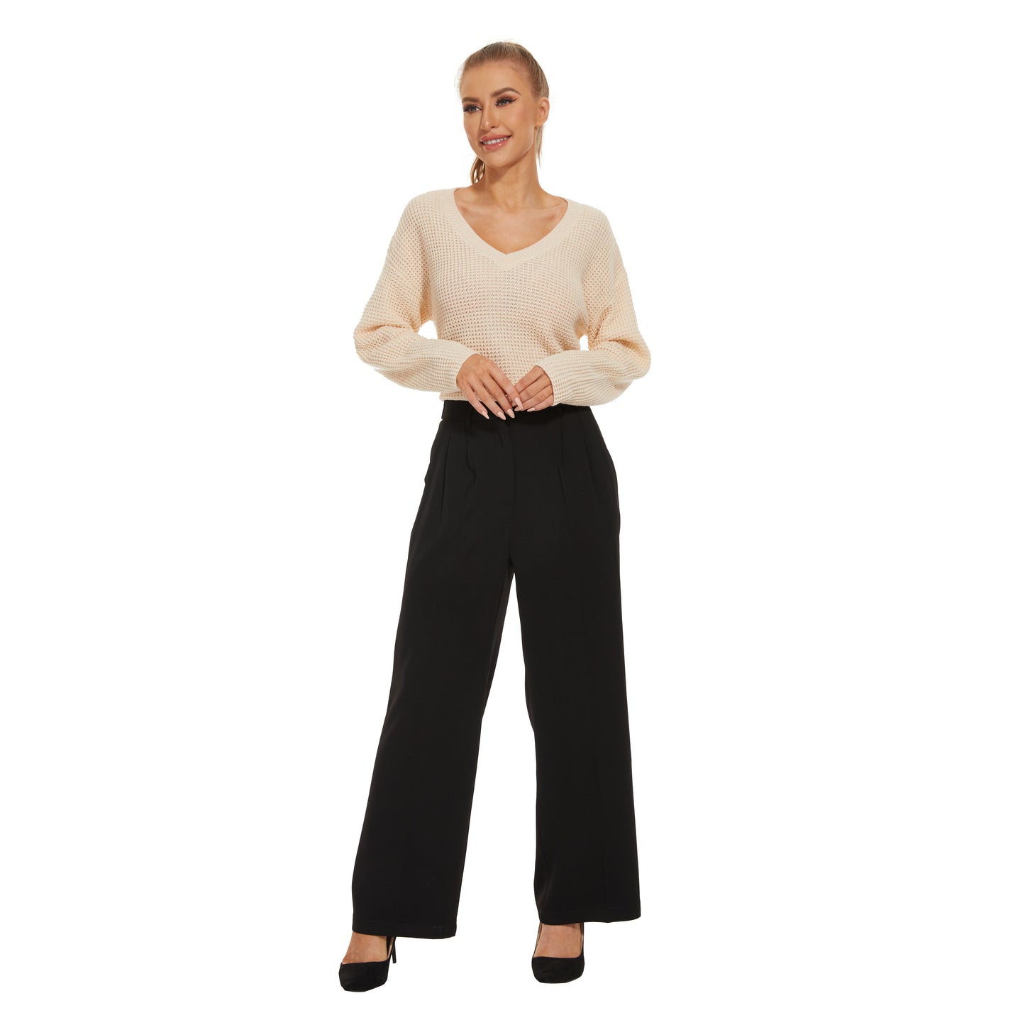 High Waist Trousers For Work Casual Thick Petite Type