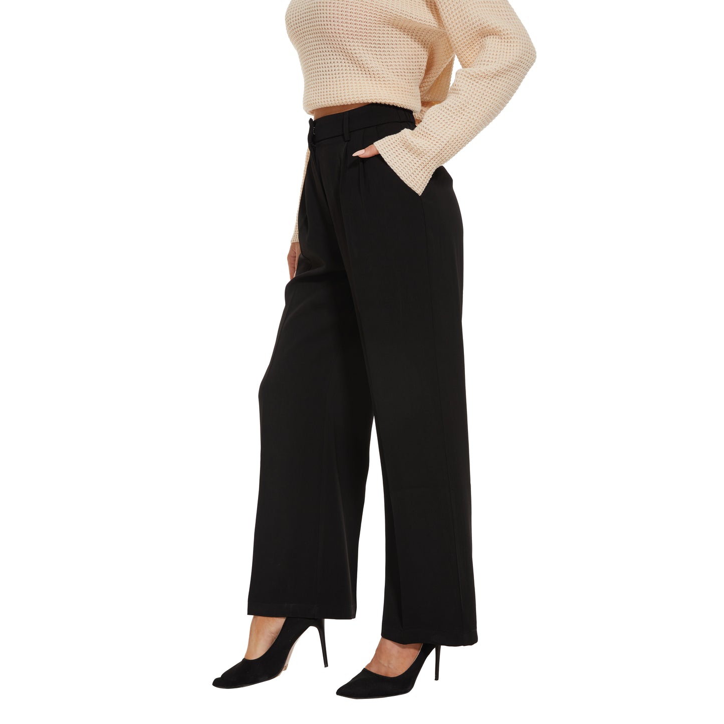 High Waist Trousers For Work Casual Thick Regular Type