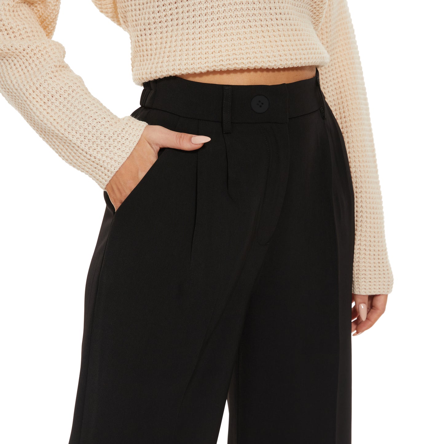 High Waist Trousers For Work Casual Thick Petite Type