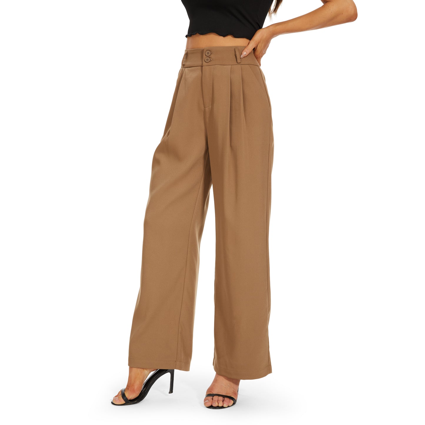 Women Wide Leg Pants Business Work Trousers Long Straight Suit Pants