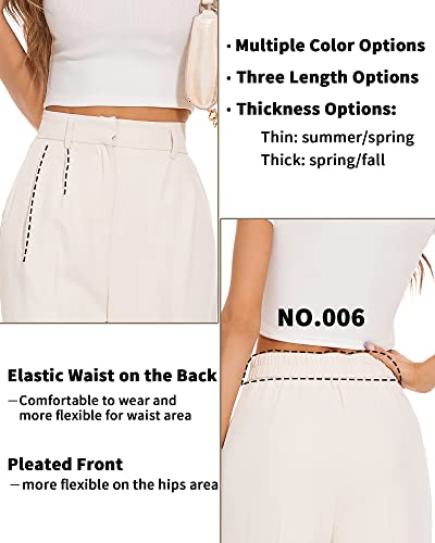 Women High Elastic Waisted in The Back Business Work Trousers Long Straight Suit Pants