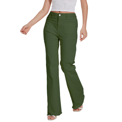 Women Long Baggy Jeans Stretchy Long Flowy Skinny Denim Pants with Pockets