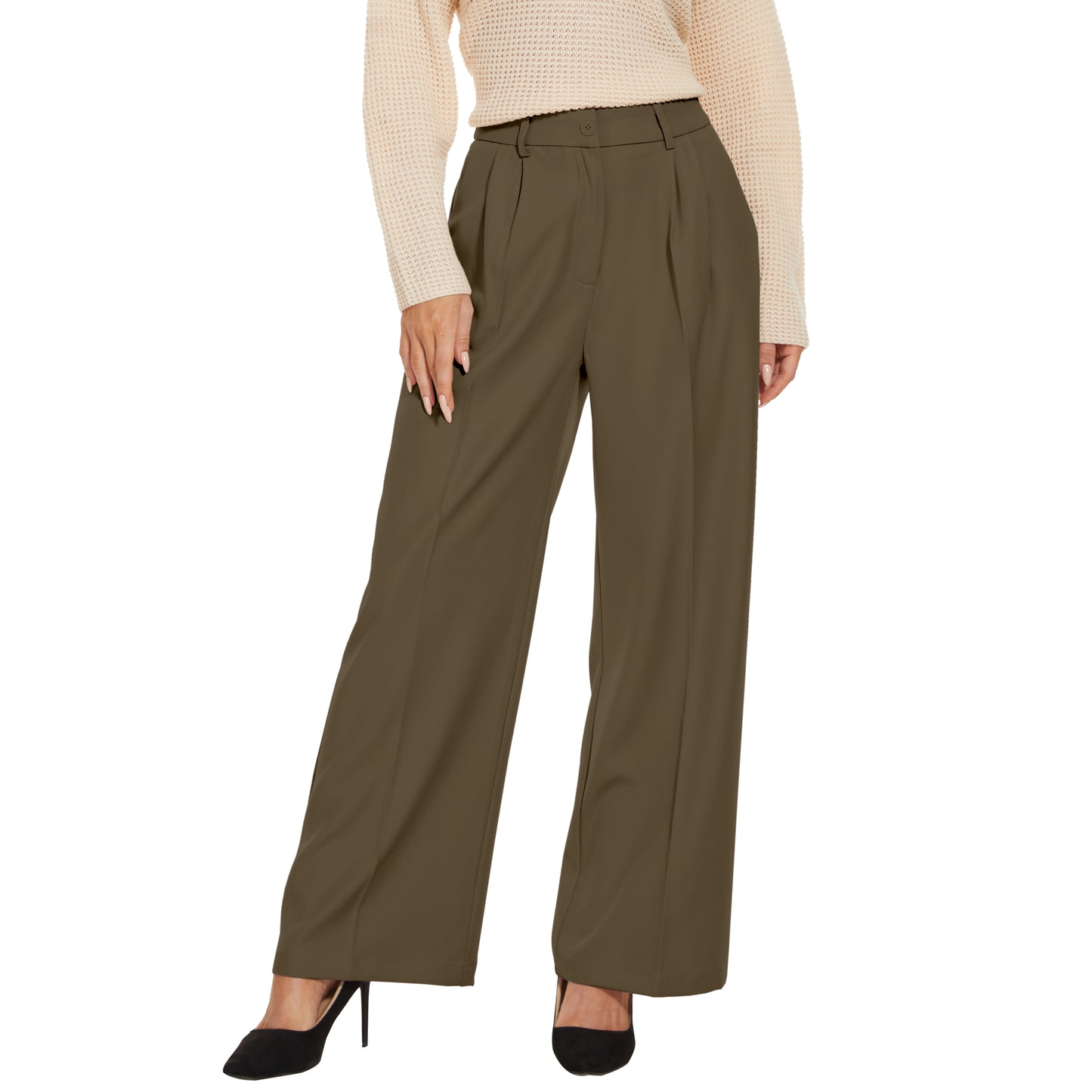 High Waist Trousers For Work Casual Thick Regular Type