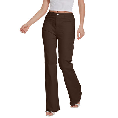 Women Long Baggy Jeans Stretchy Long Flowy Skinny Denim Pants with Pockets