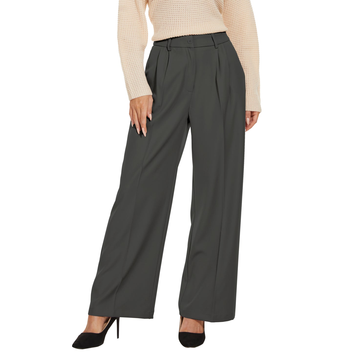 High Waist Trousers For Work Casual Thick Tall Type