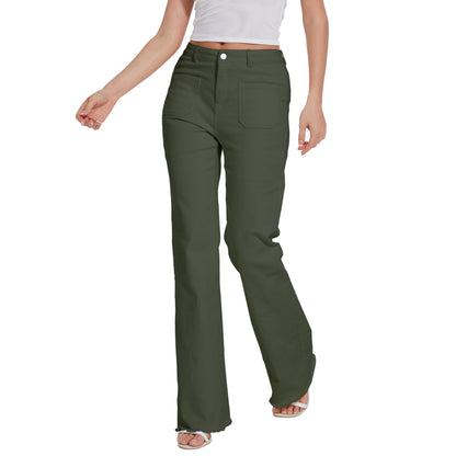 Women Long Baggy Jeans Stretchy Long Flowy Skinny Denim Pants with Pockets