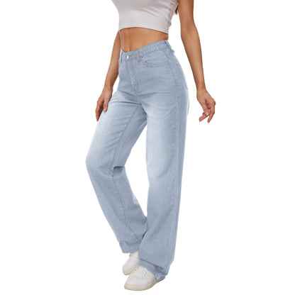 Women's High Waisted Jeans Classic Jeans Baggy Lightweight Denim Pants