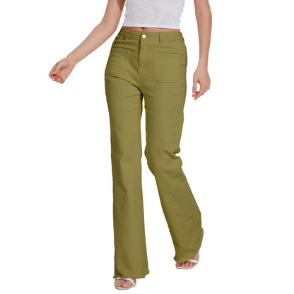Women Long Baggy Jeans Stretchy Long Flowy Skinny Denim Pants with Pockets