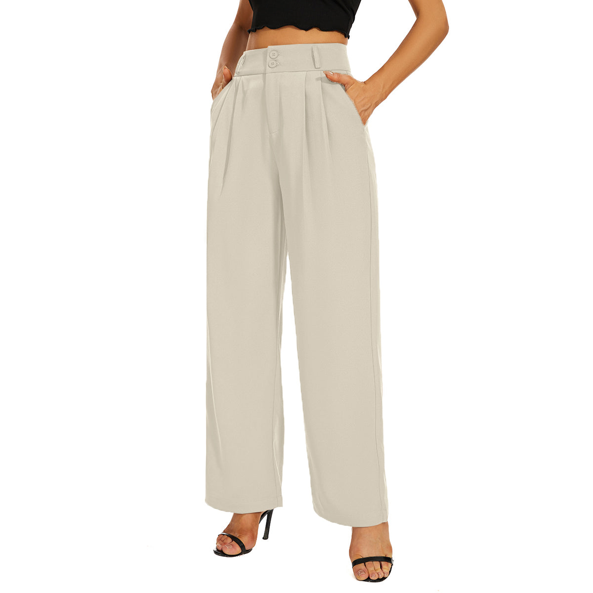 Women Wide Leg Pants Business Work Trousers Long Straight Suit Pants